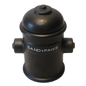SAND + PAWS Black Ceramic Fire Hydrant TAHITIAN VANILLA Scented Candle 12oz. 6"